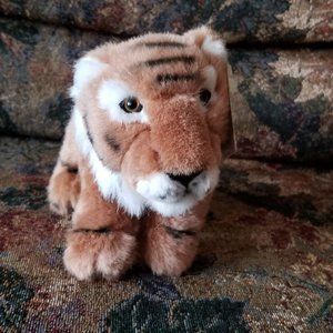 Bengal tiger, small, realistic look, plush toy, WWF soft toy animal by Gund